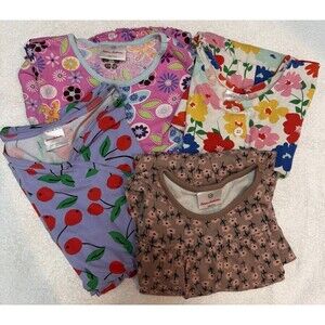 Hanna Anderson Sz 110-130 Knit Play Dresses Romper Lot of 4 Cotton